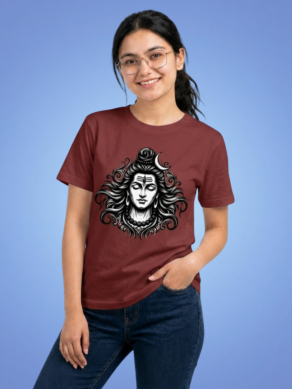 Mahadev Divine Face T-Shirt | Minimal Spiritual Graphic Tee