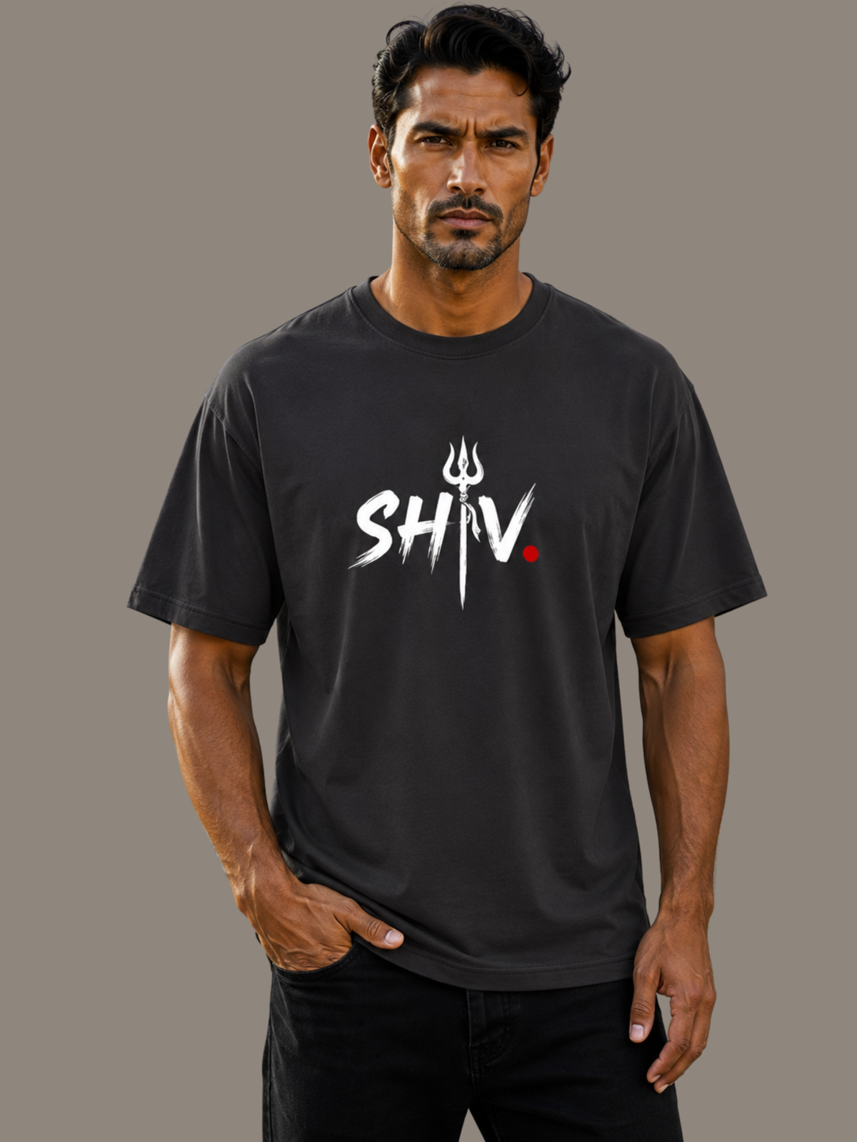 SHIV. Spiritual Graphic T-Shirt | Shiva Trishul Cotton Tee