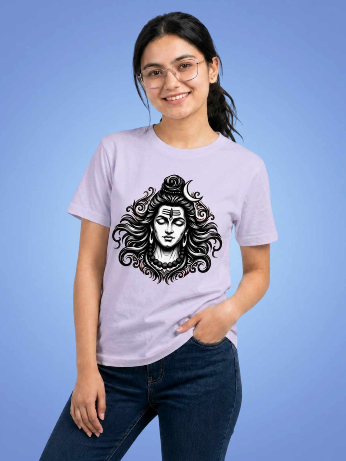 Mahadev Divine Face T-Shirt | Minimal Spiritual Graphic Tee
