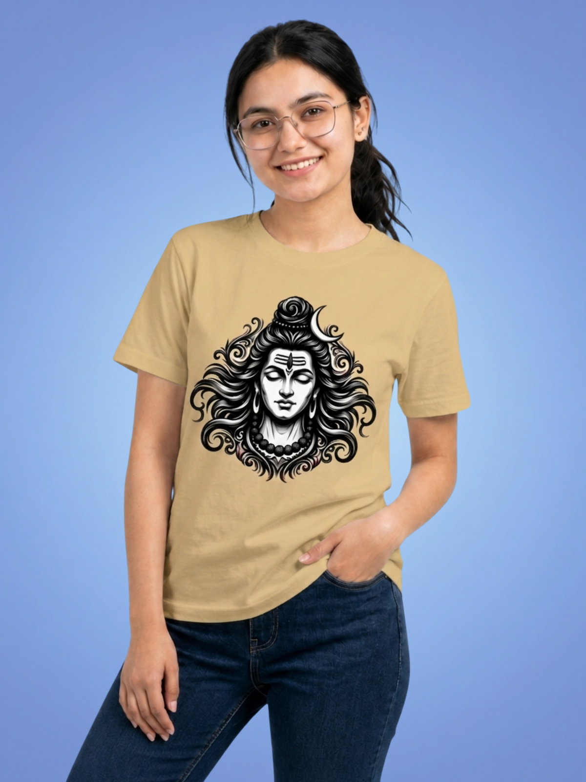 Mahadev Divine Face T-Shirt | Minimal Spiritual Graphic Tee