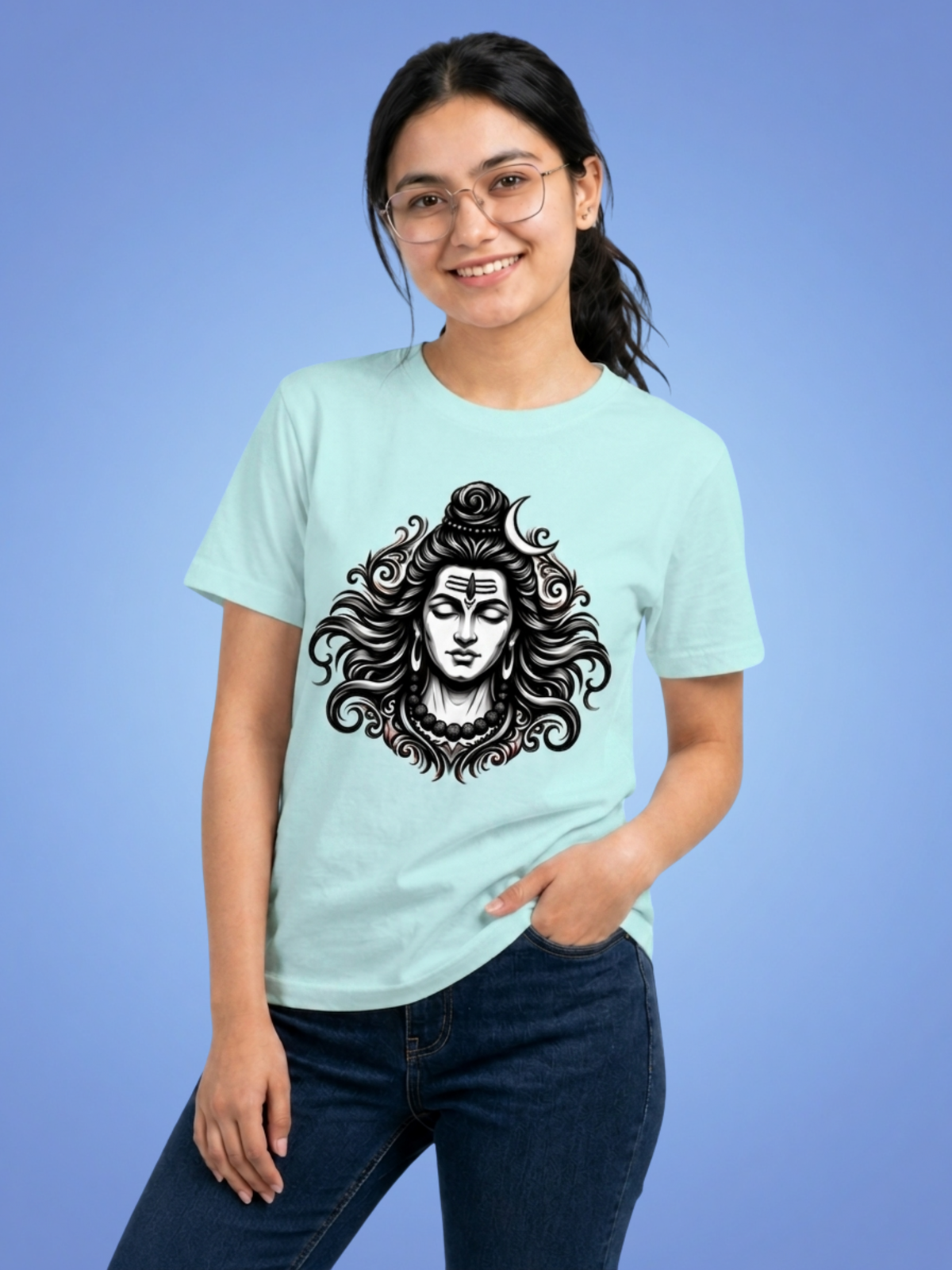 Mahadev Divine Face T-Shirt | Minimal Spiritual Graphic Tee