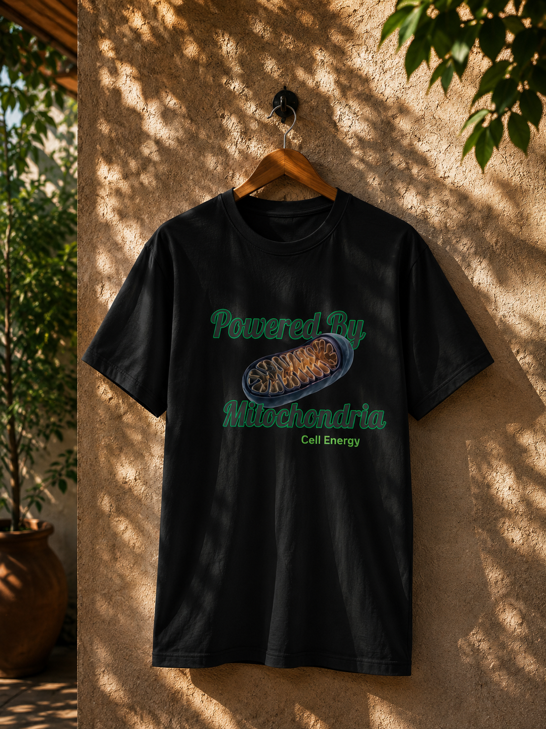 Powered by Mitochondria T-Shirt | Biology T-Shirt | Cotton T-Shirt