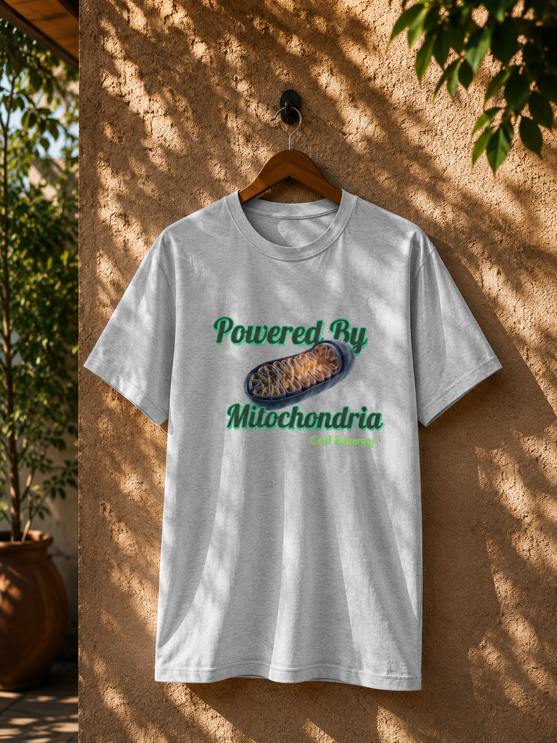 Powered by Mitochondria T-Shirt | Biology T-Shirt | Cotton T-Shirt