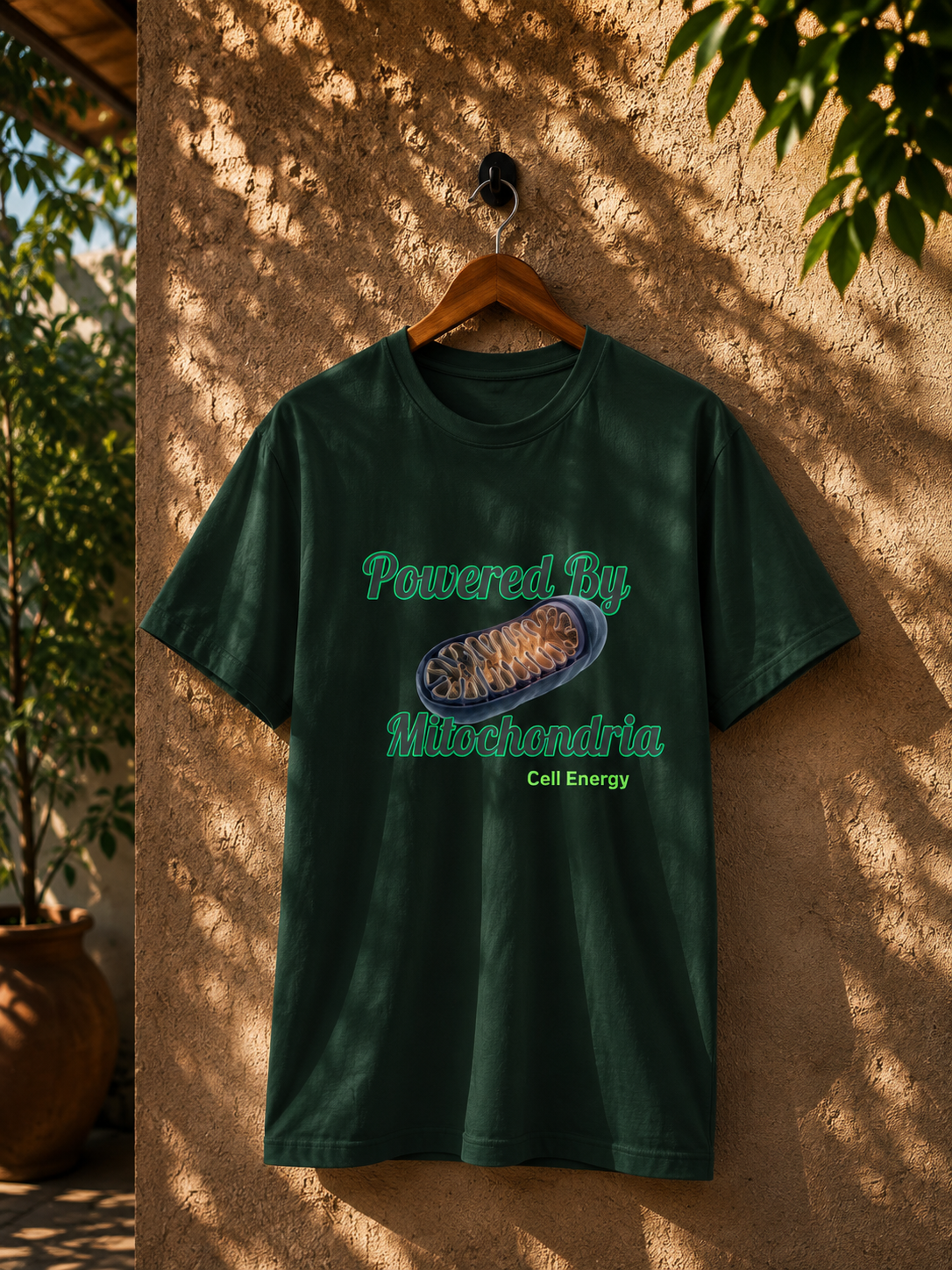 Powered by Mitochondria T-Shirt | Biology T-Shirt | Cotton T-Shirt
