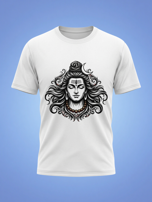 Mahadev Divine Face T-Shirt | Minimal Spiritual Graphic Tee