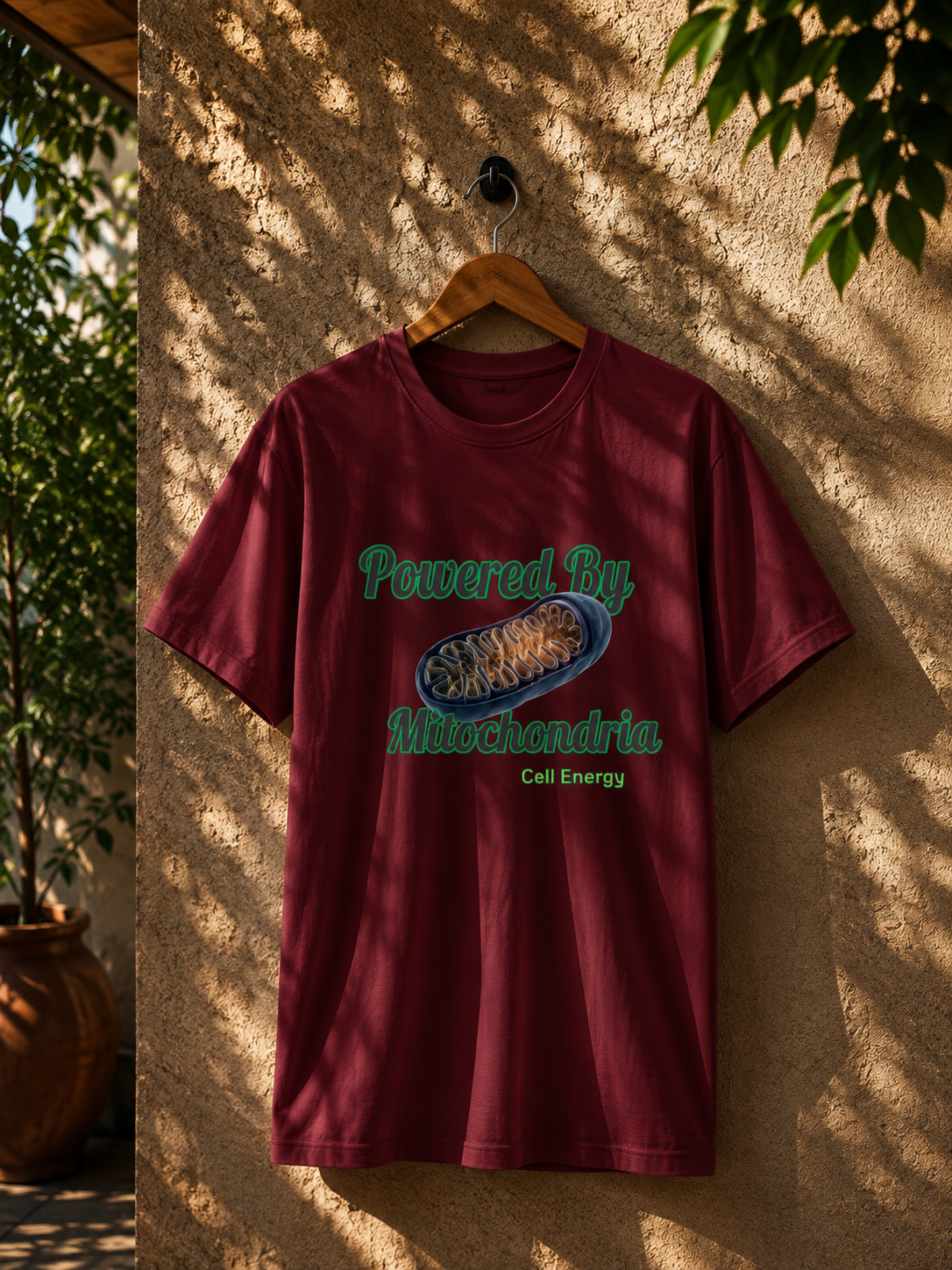 Powered by Mitochondria T-Shirt | Biology T-Shirt | Cotton T-Shirt