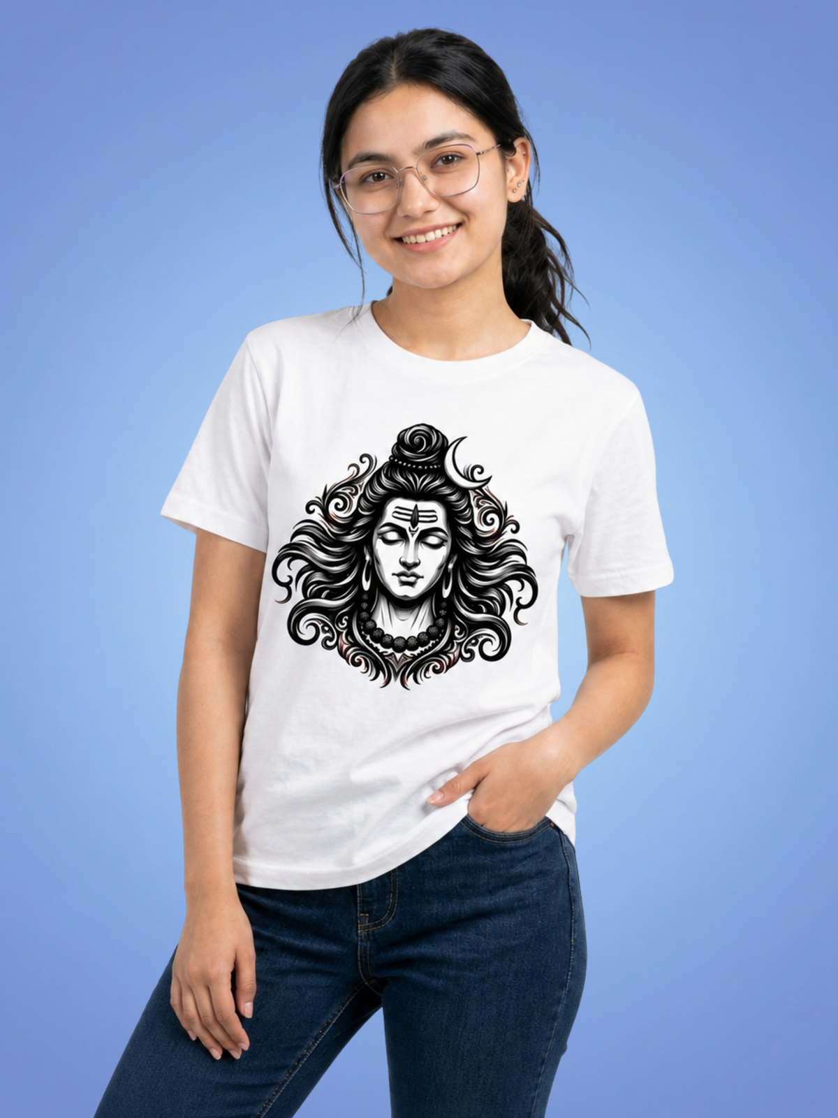 Mahadev Divine Face T-Shirt | Minimal Spiritual Graphic Tee