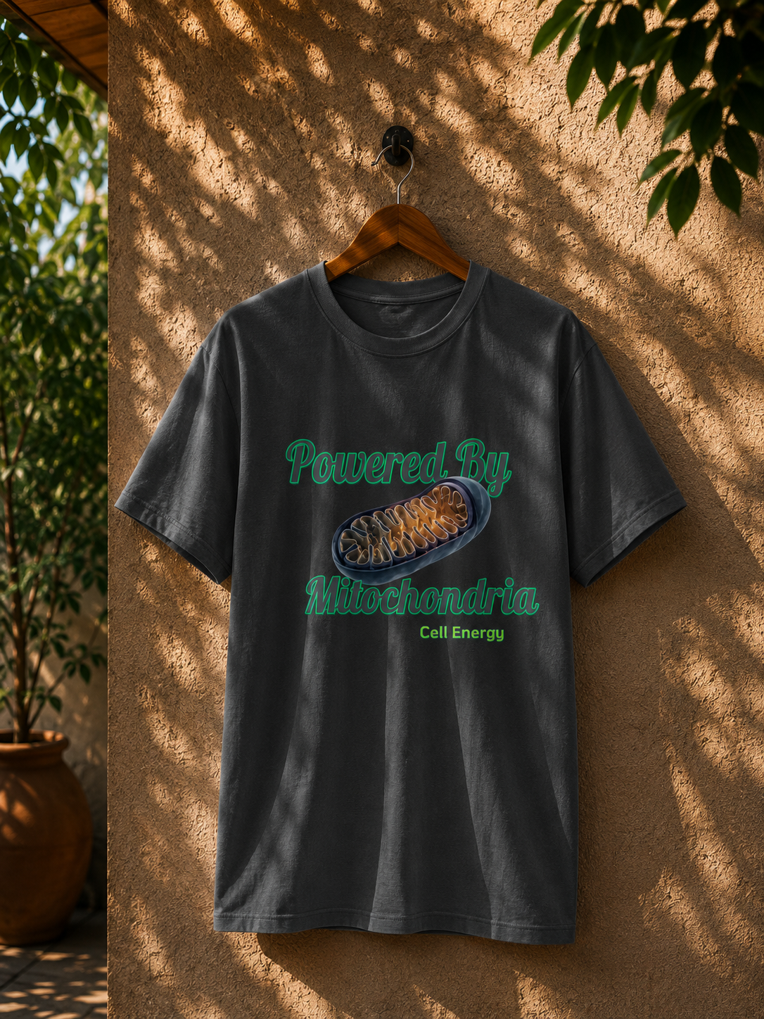 Powered by Mitochondria T-Shirt | Biology T-Shirt | Cotton T-Shirt