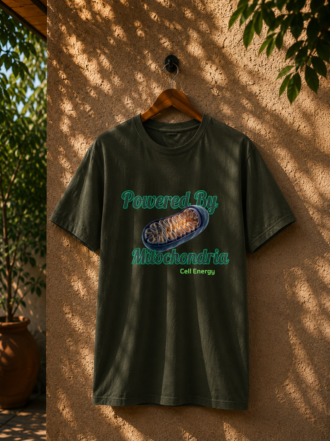 Powered by Mitochondria T-Shirt | Biology T-Shirt | Cotton T-Shirt