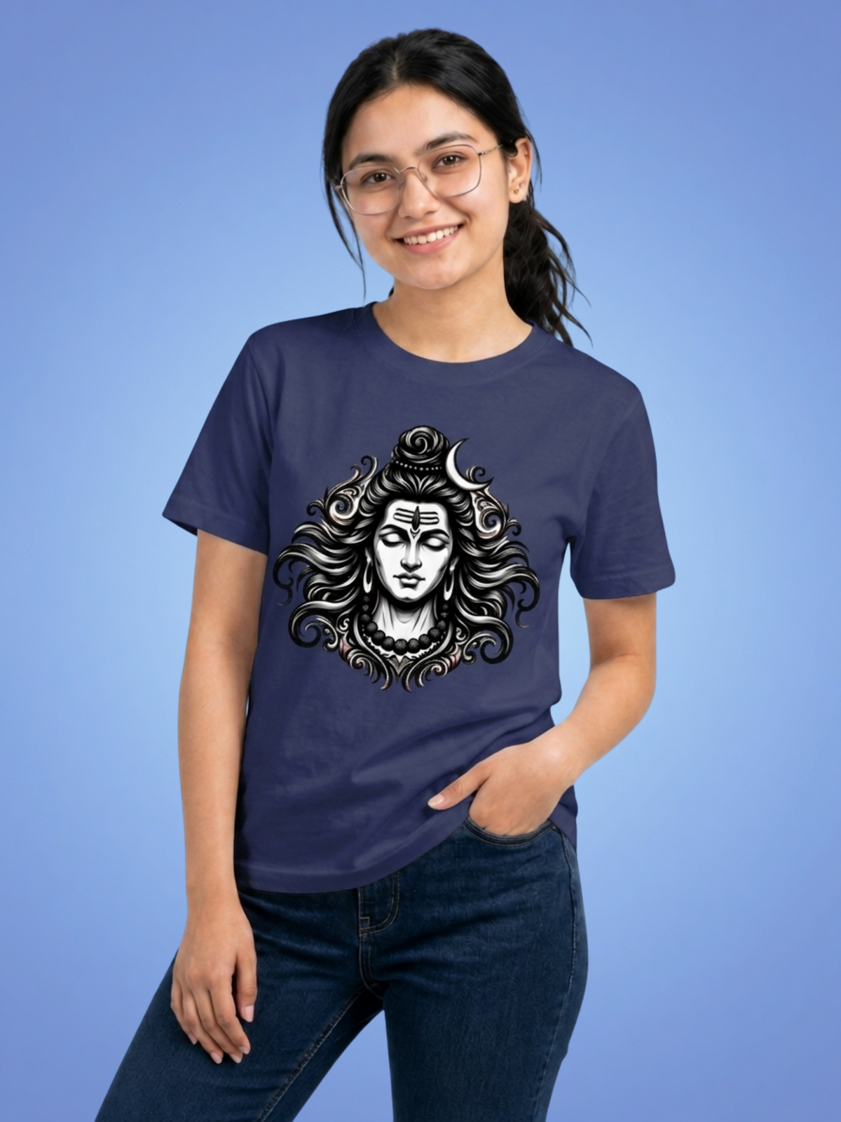Mahadev Divine Face T-Shirt | Minimal Spiritual Graphic Tee
